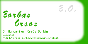 borbas orsos business card